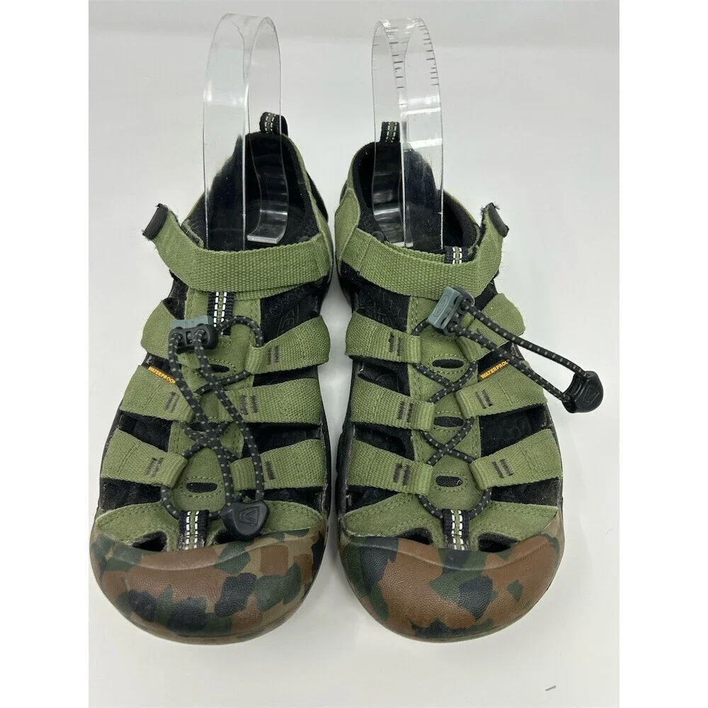 KEEN Newport H2 Kids Sport Sandals Green Camo Waterproof Toe Bumper Size 5